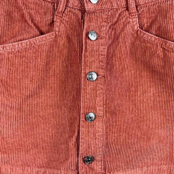 Free People Ray Corduroy Button-up Mini Skirt Size 4 - Picture 5 of 10